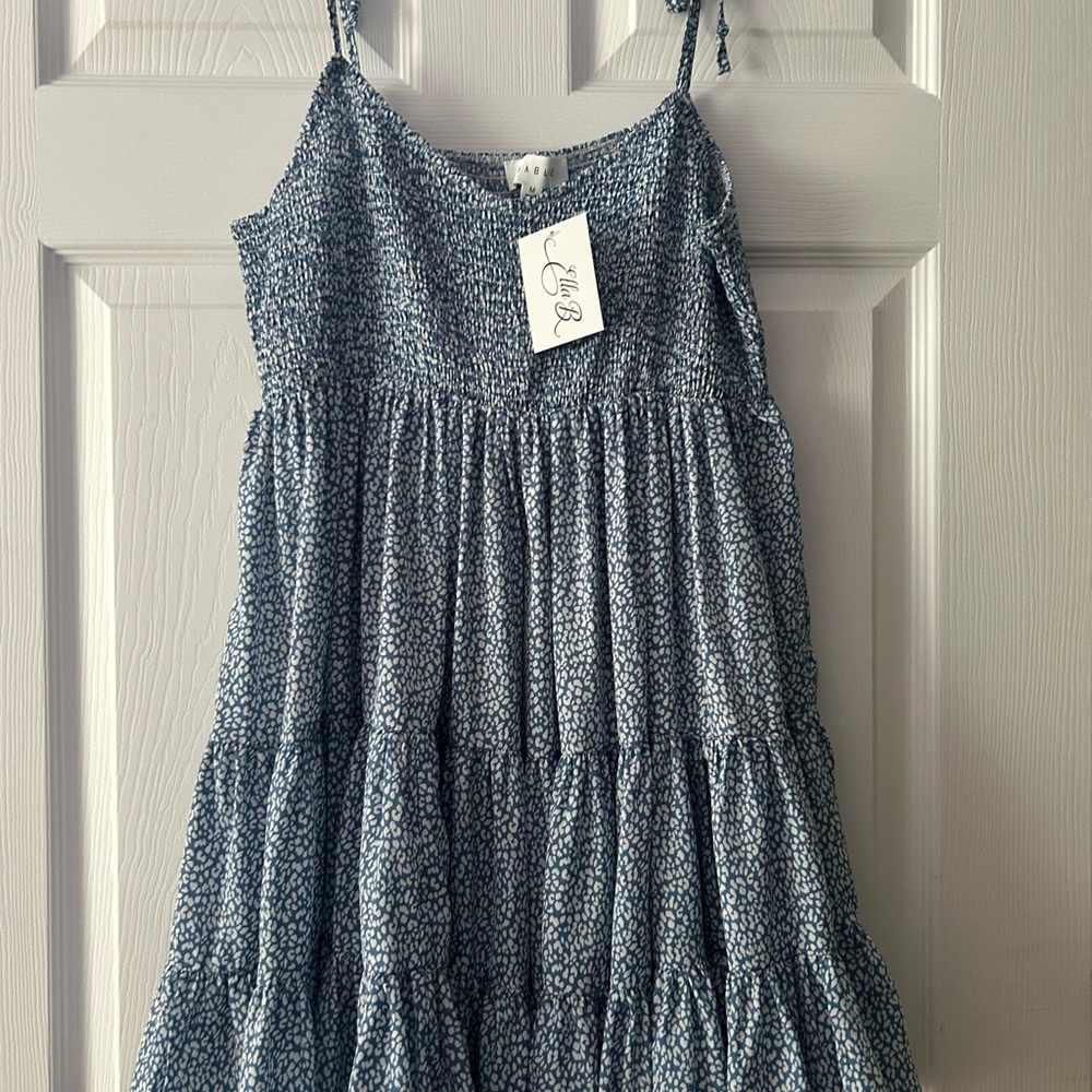Ella B Blue Patterned Casual Dress